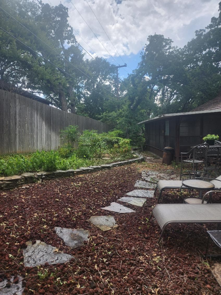 Gallery photos for Leaning Tree Removed Transforming Backyard Oasis: Image #3
